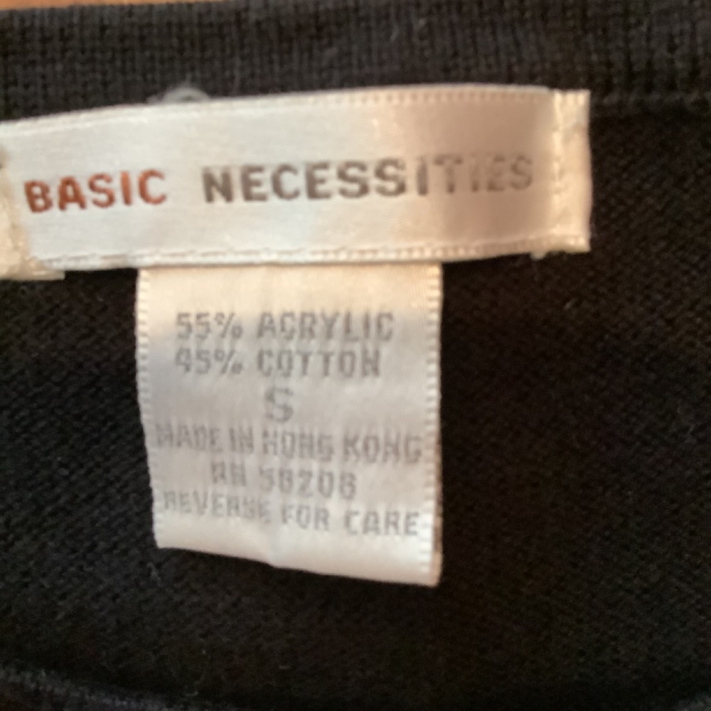 Nwot. Basic Necessities. Solid Black Crew Neck Sl… - image 3